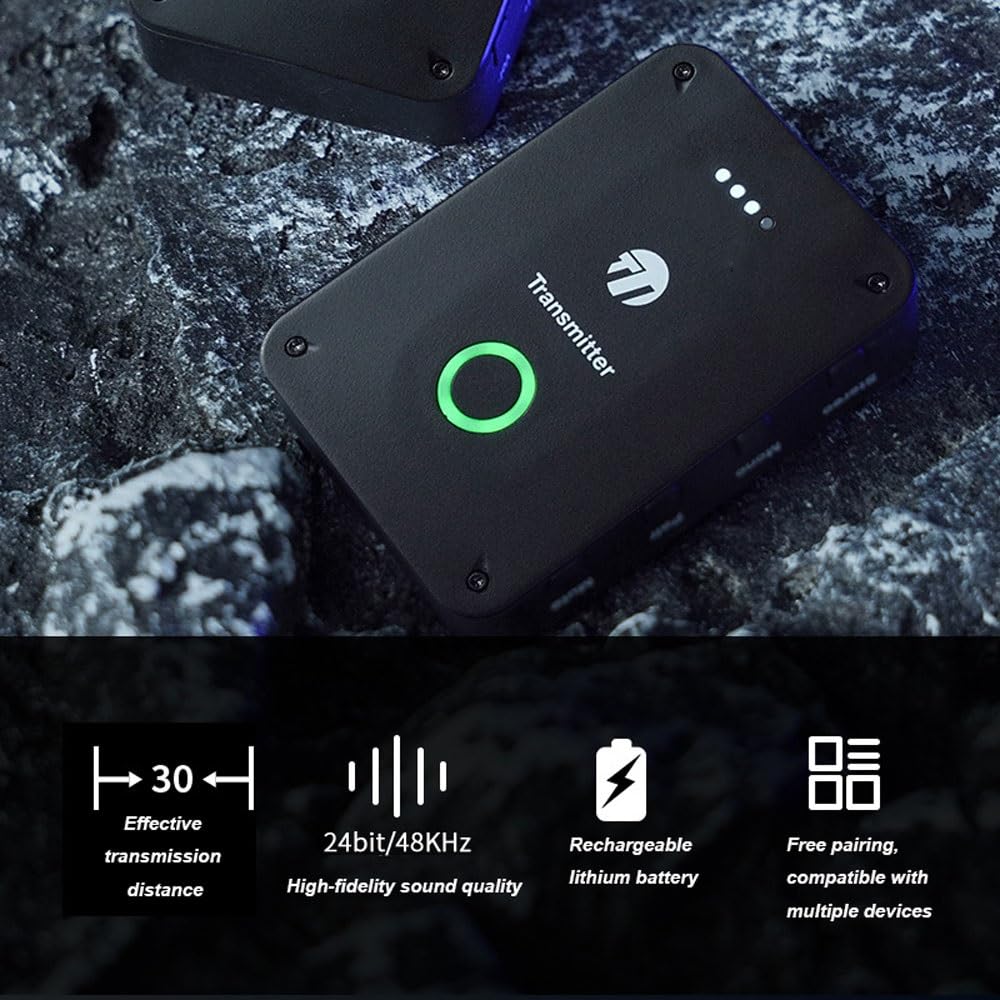 Sistema de Monitorización Inalámbrico Intrauditivo Profesional, 2,4G de Baja Latencia con Modos Estéreo/Mono – para Conciertos(Or Transmitter-Receiver Kit)