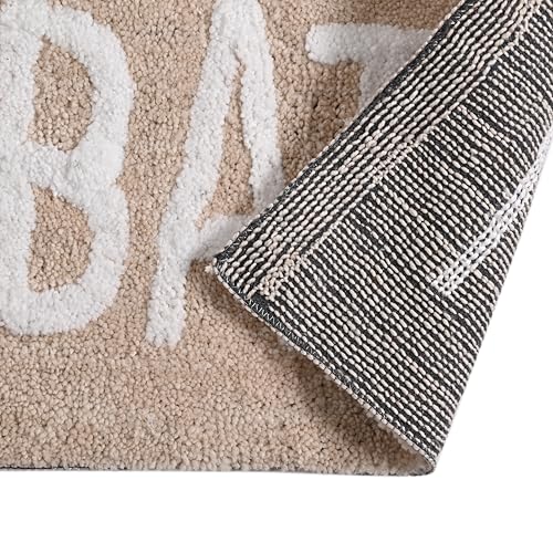 Image of Bathmat 1200 GSM Microfiber Machine Washable and Quick Dry Bathroom Mats for Bathroom /Kitchen /Livin Room /Home /Office /Entrance (38cm x 58cm, Pack of 1) Cream