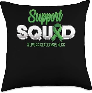 Support Squad Liver Disease Awareness Fighting For Men Women Throw Pillow