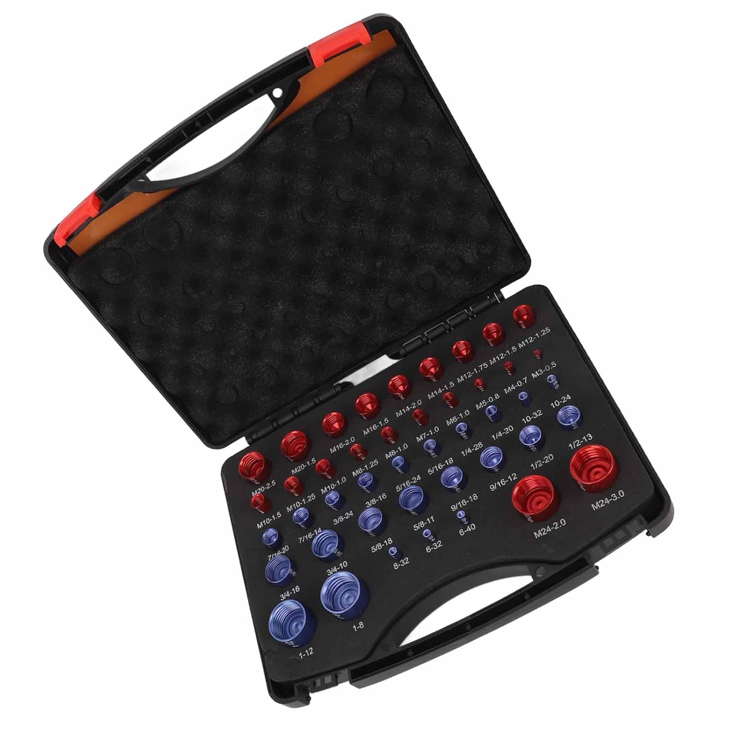 エスコ M6 六角頭ボルト・ナット・ワッシャーセット(ステンレス製) EA949AD-11 1組（直送品） - アスクル 44個のナットとボルトねじチェッカーセット、レッドブルーアルミニウム合金ナットとボルトサイズゲージ、フォーム収納ボックス付きインチメ