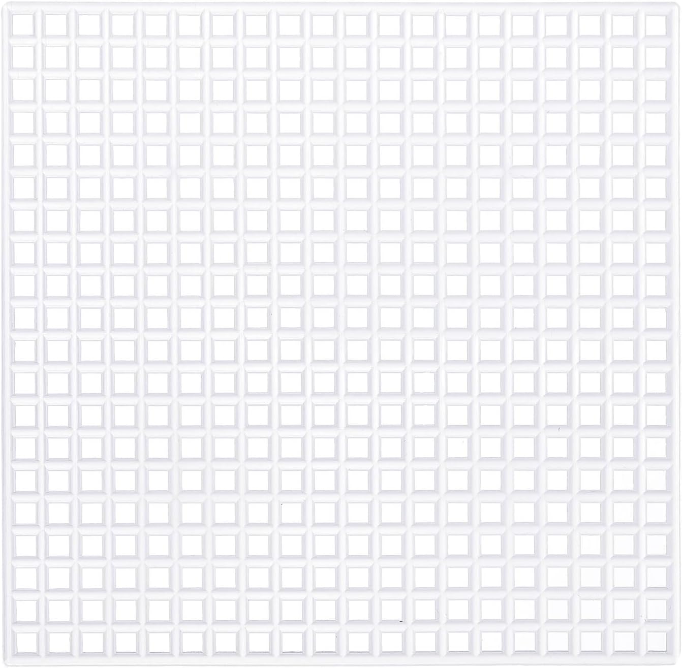 4Pcs Plastic Mesh Canvas Sheet 7 Count 8 cm/ 3.1" White Square Blank Canvas for Embroidery Needlepoint, Knit Crochet Mesh