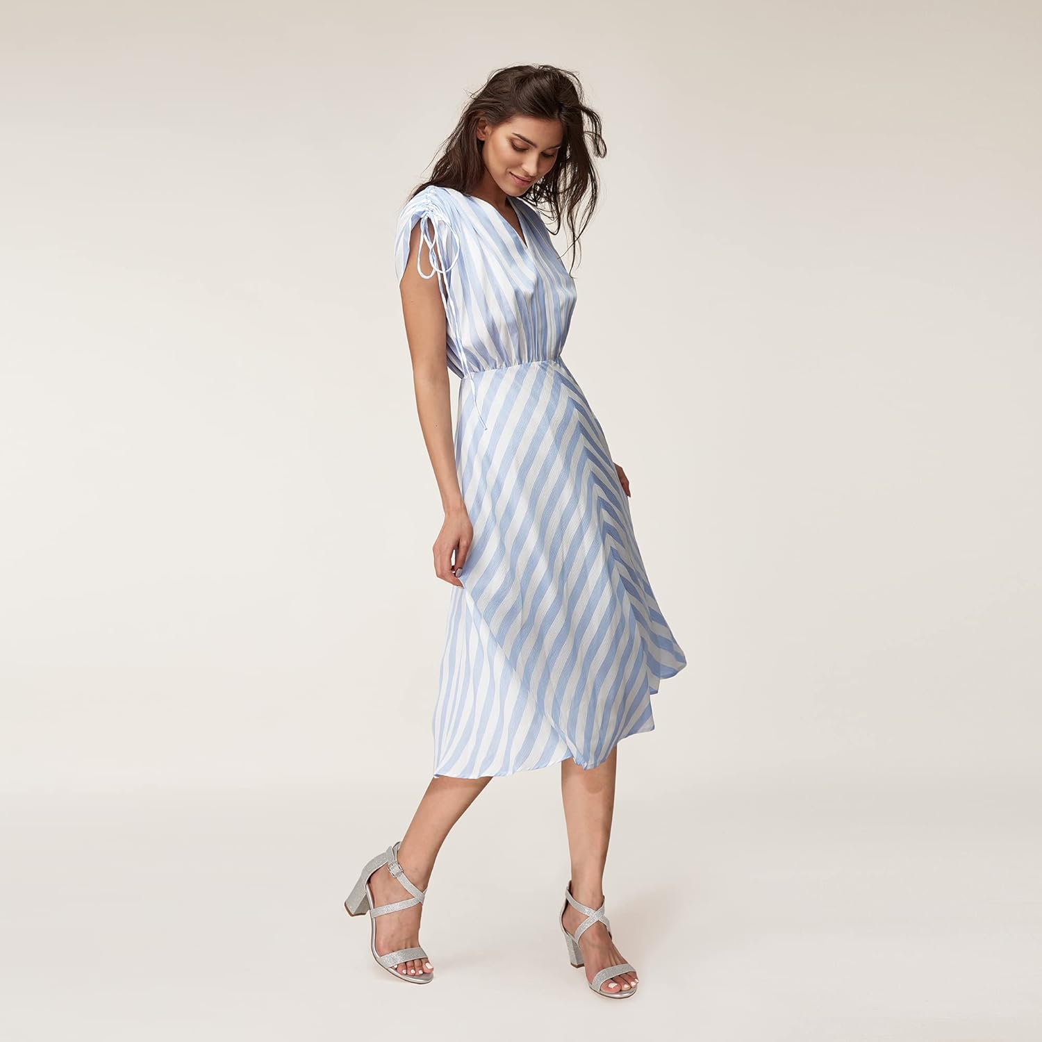 IDIFU Women's IN3 Grace Strappy Block Heels Sandals Comfy Open Toe Chunky Dress Wedding Shoes with Adjustable Cross Strap - Image 2