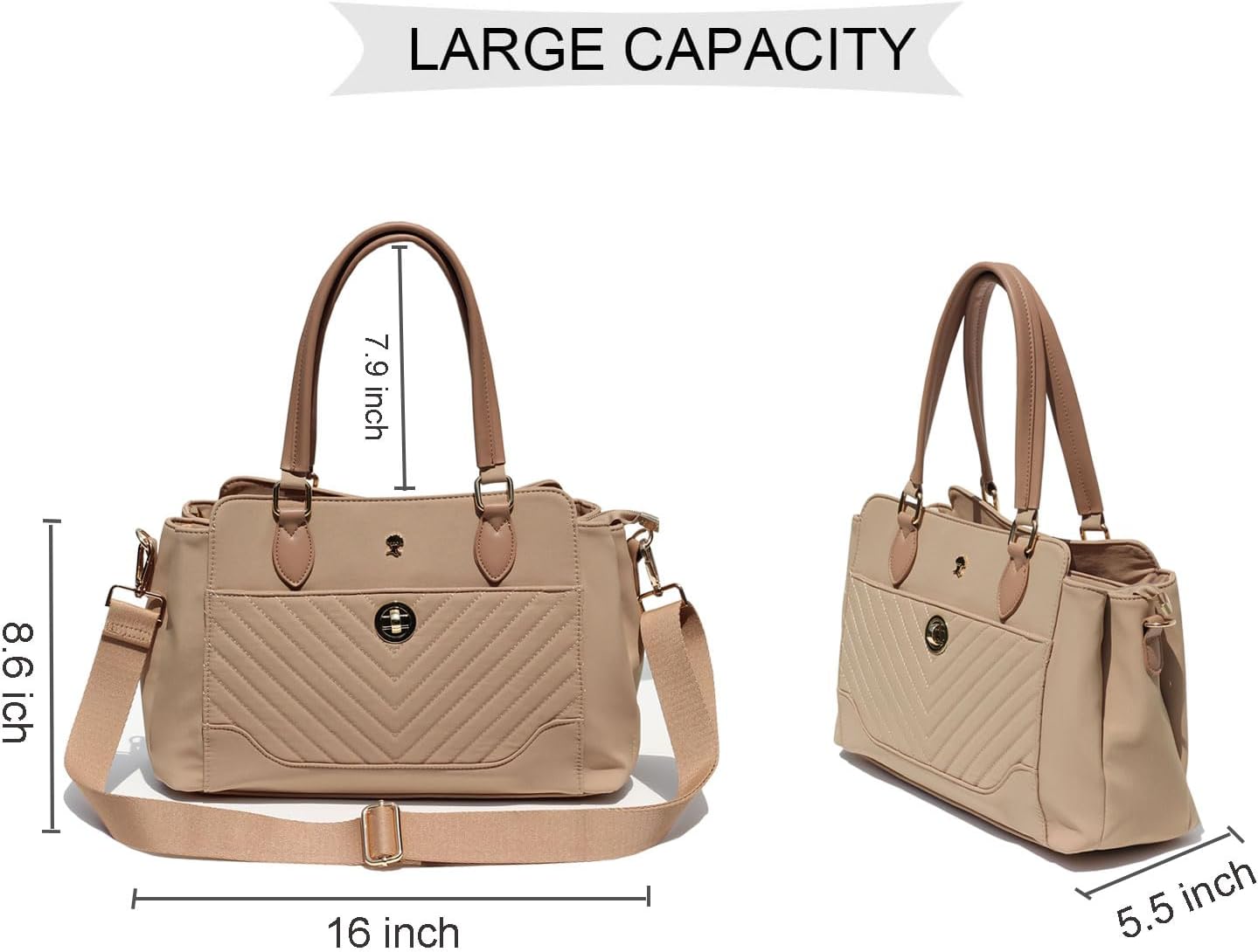 ESVAN Large Tote Bag Purses for Women Crossbody Bag Shoulder Bag Handbags Stylish Work Tote Ladies