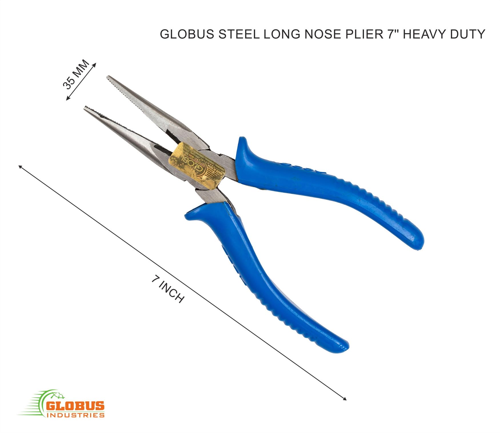 GLOBUS 312 STEEL HAND TOOLS SET/3 PCS (COMBINATION PLIER (8"/200 MM),LONG NOSE PLIER 7''/225 MM, ELECTRIC TESTER (5 INCH) Wire Cutting & Bending Tool for Household Industrial & home use. 1