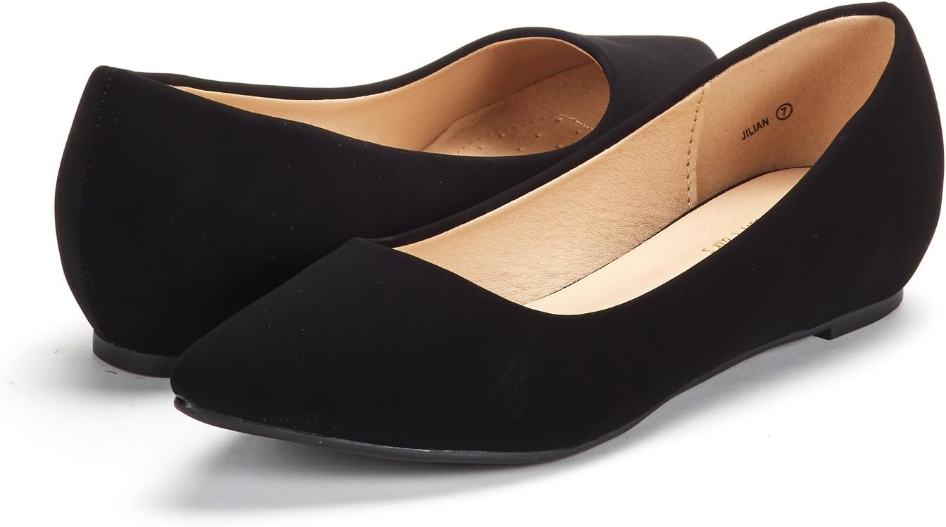 DREAM PAIRS Women's Jilian Low Wedge Flats Shoes