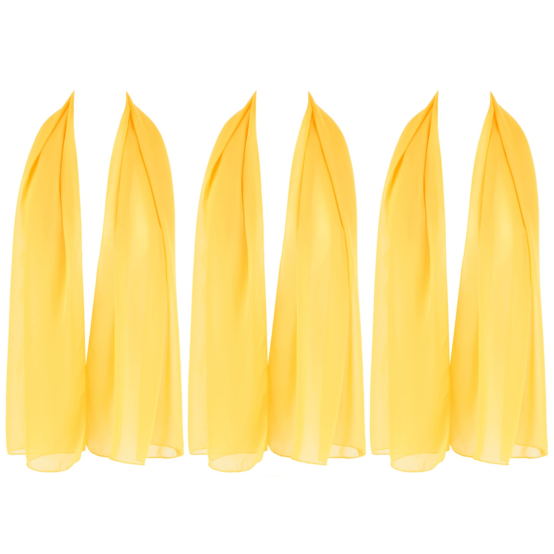 Hat To Socks Chiffon Scarf Sheer Wrap for Women Pack of 3 (Yellow)