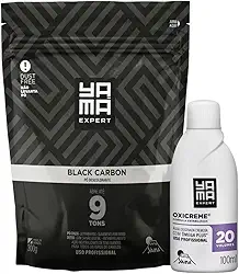 Kit Pó Descolorante Black Carbon + Oxigenada 20 Volumes 100ml Profissional 9 Tons Yama 300g
