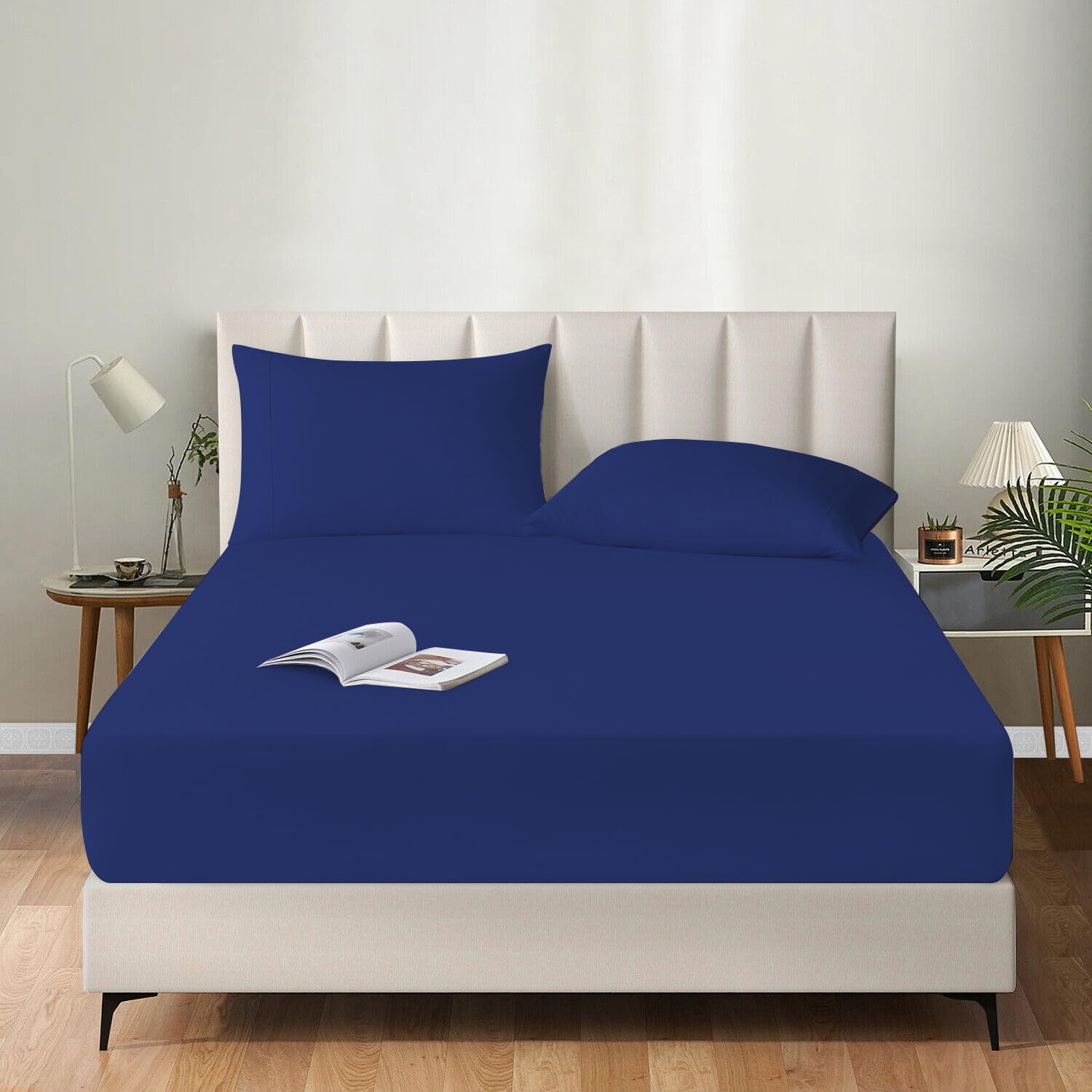 MistyMorning Extra Deep Fitted Sheet 16''/40cm, Egyptian Cotton bed sheets with 200 Thread Count - Image 2
