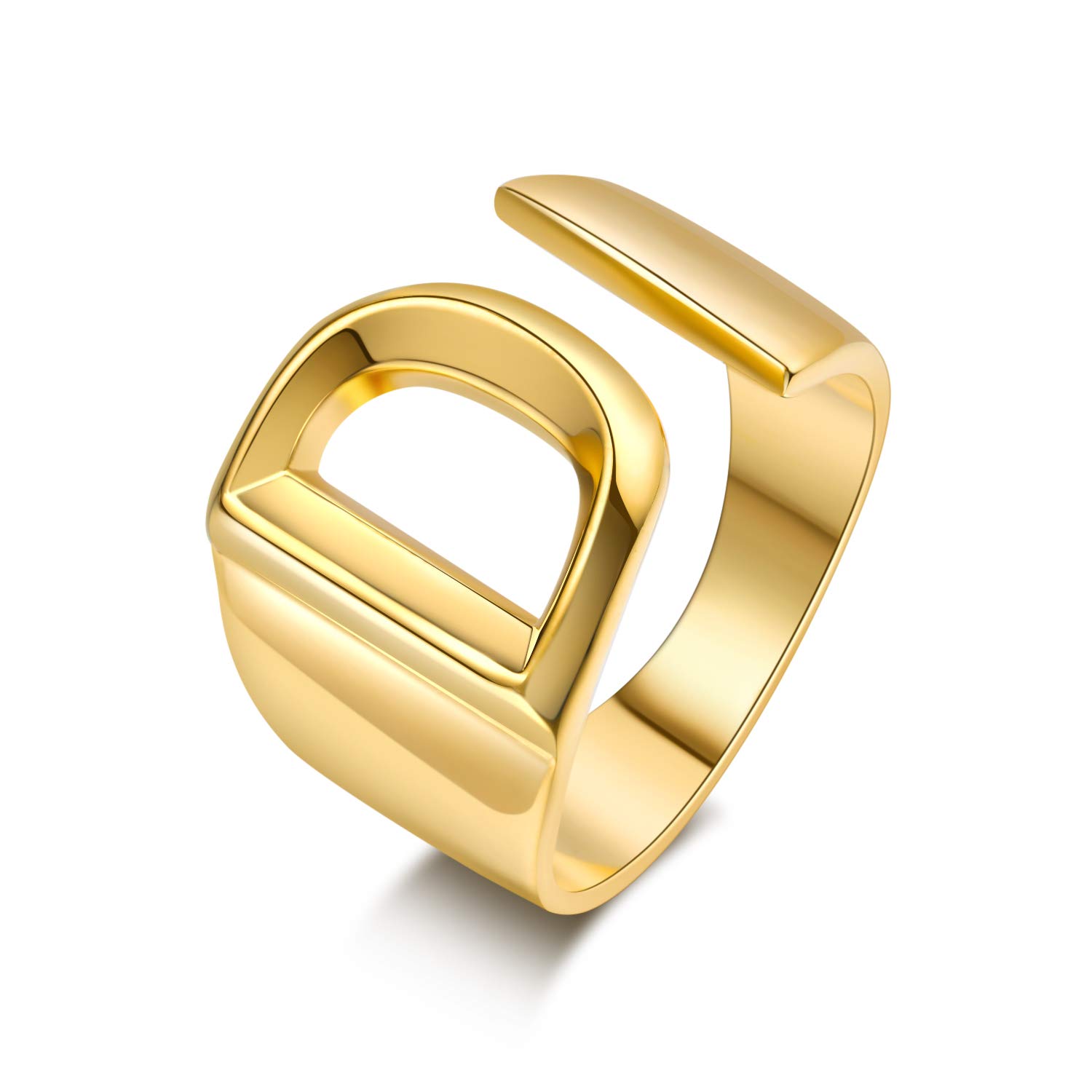 Gold Initial Rings for Women Gold Letter Ring Adjustable Rings Chunky Gold Rings Initial Jewelry