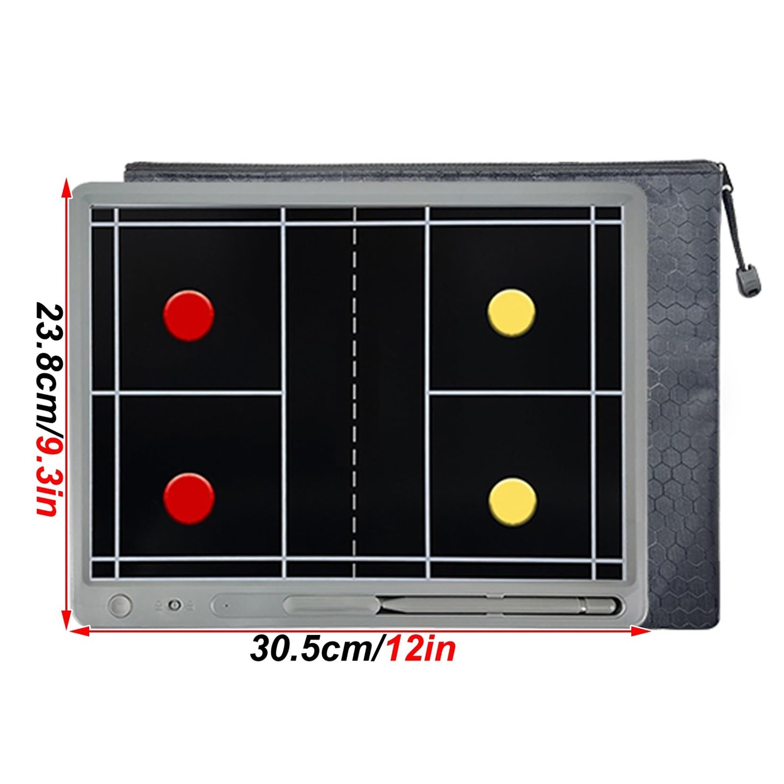 Tavoletta Tattica for Badminton LCD, Tavoletta Grafica Digitale Elettronica, con Penna Stilo e Borsa, Facile da Trasportare, Superficie di Scrittura Liscia, Cancella/Blocca
