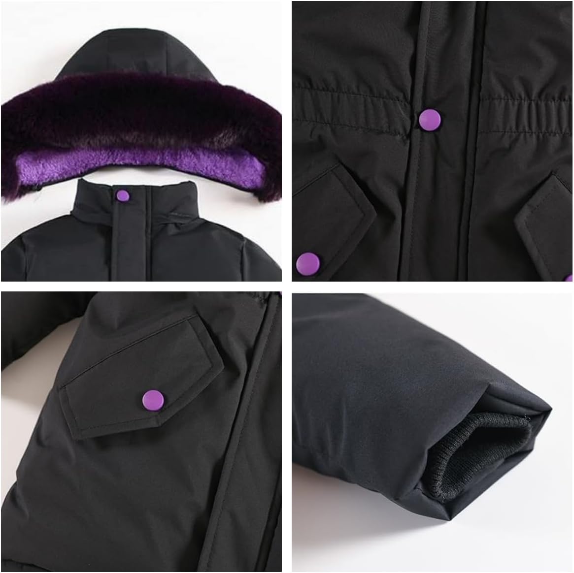 CAHL&FAUO Girls Winter Coat Heavyweight Padded Puffer Jacket Kids Parka Fleece Snow Clothes - Image 2