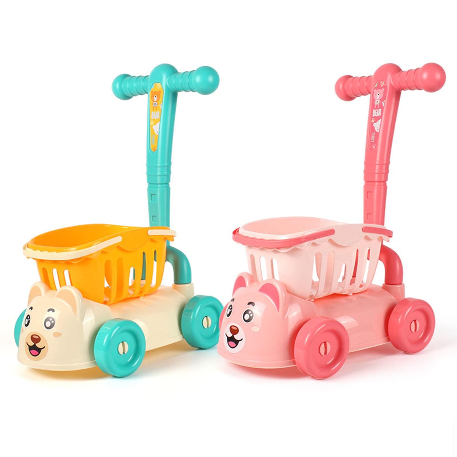 Carrello della Spesa per Bambini, Gioco di Ruolo Divertente E Interattivo, Giocattolo per Bambini, Ragazzi E Ragazze, Rosa