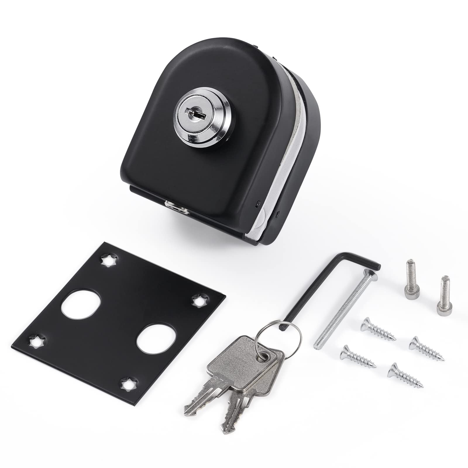 Ranbo Frameless Double-Sided Glass Door Lock, Floor Bolt Lock,No-Drill,304 Stainless Steel - Image 2