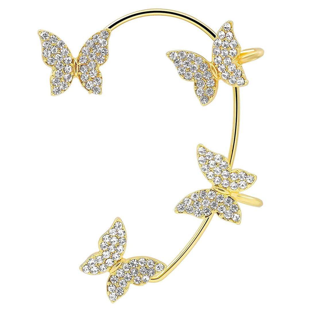 Vembley Korean Golden Studded Butterfly Ear Climber Ear Cuff For Women/Girls (B0CJNXZPBY) Amazon Price History, Amazon Price Tracker