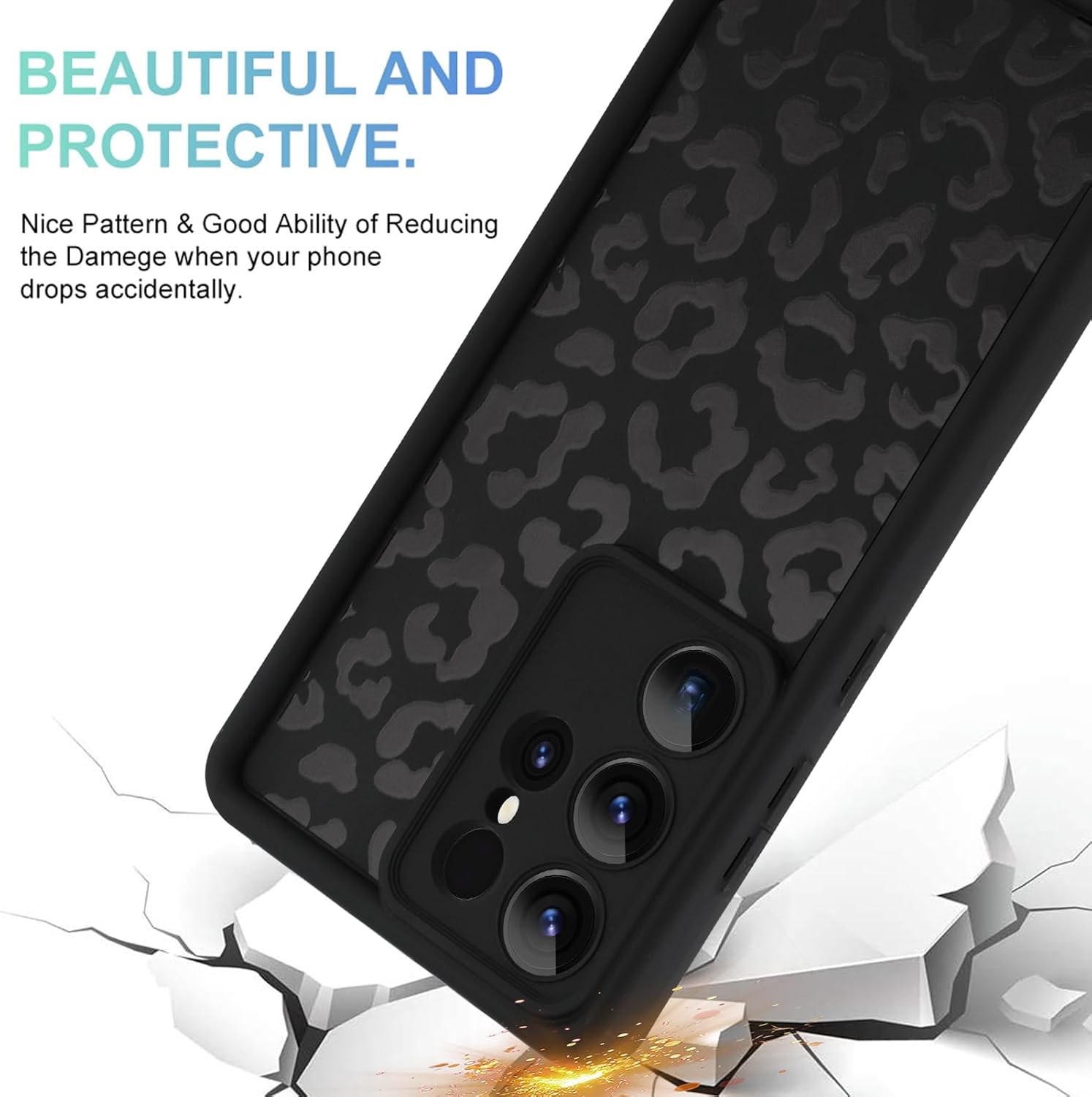 MOWIME Compatible with Samsung Galaxy S25 Ultra Case, Cheetah Print Shockproof Soft TPU Protective Cover for Women Girls, Slim Anti Scratch Leopard Case for Galaxy S25 Ultra 6.9 Inch, Black - Image 3