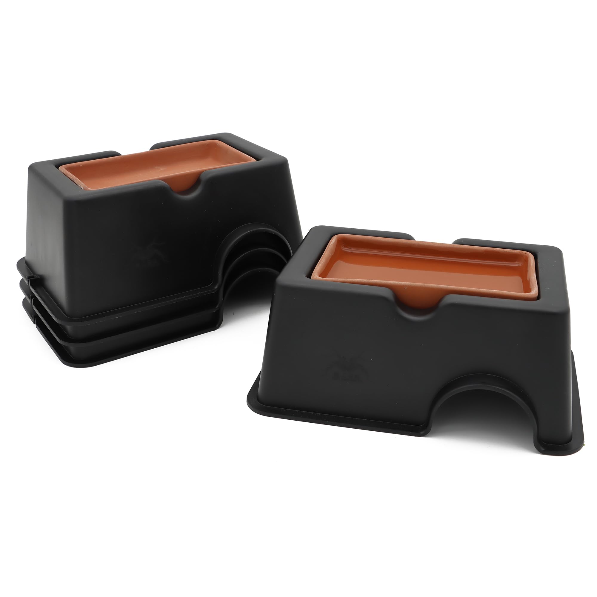 4 Pcs Small Reptile Hide Box Humidifier Caves Water Supply Hideout with Sink Basin for Lizards,Gecko, Snake