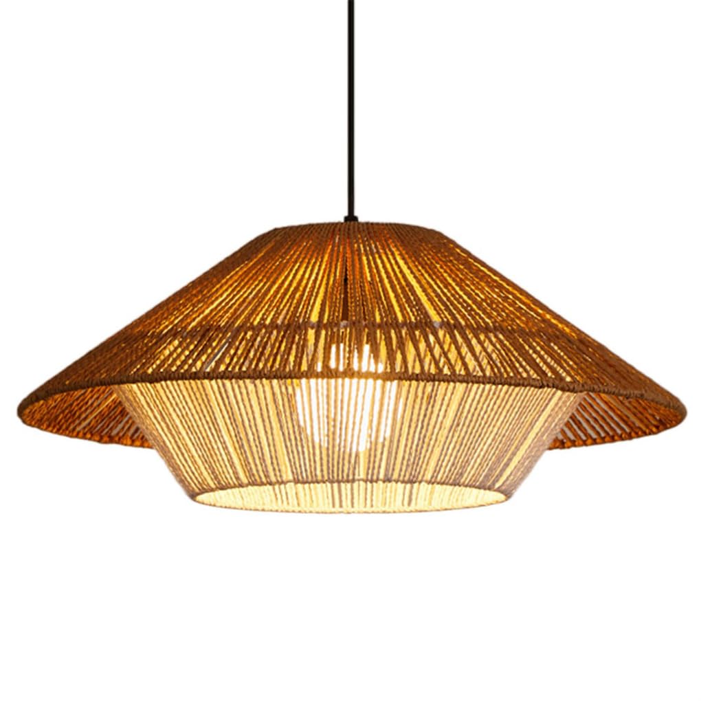 SYAXVOM Handmade Wicker Chandelier Pendant Light with Woven Basket Shade Farmhouse Decor for Living Room Bedroom Hallway and Dining E27 Base