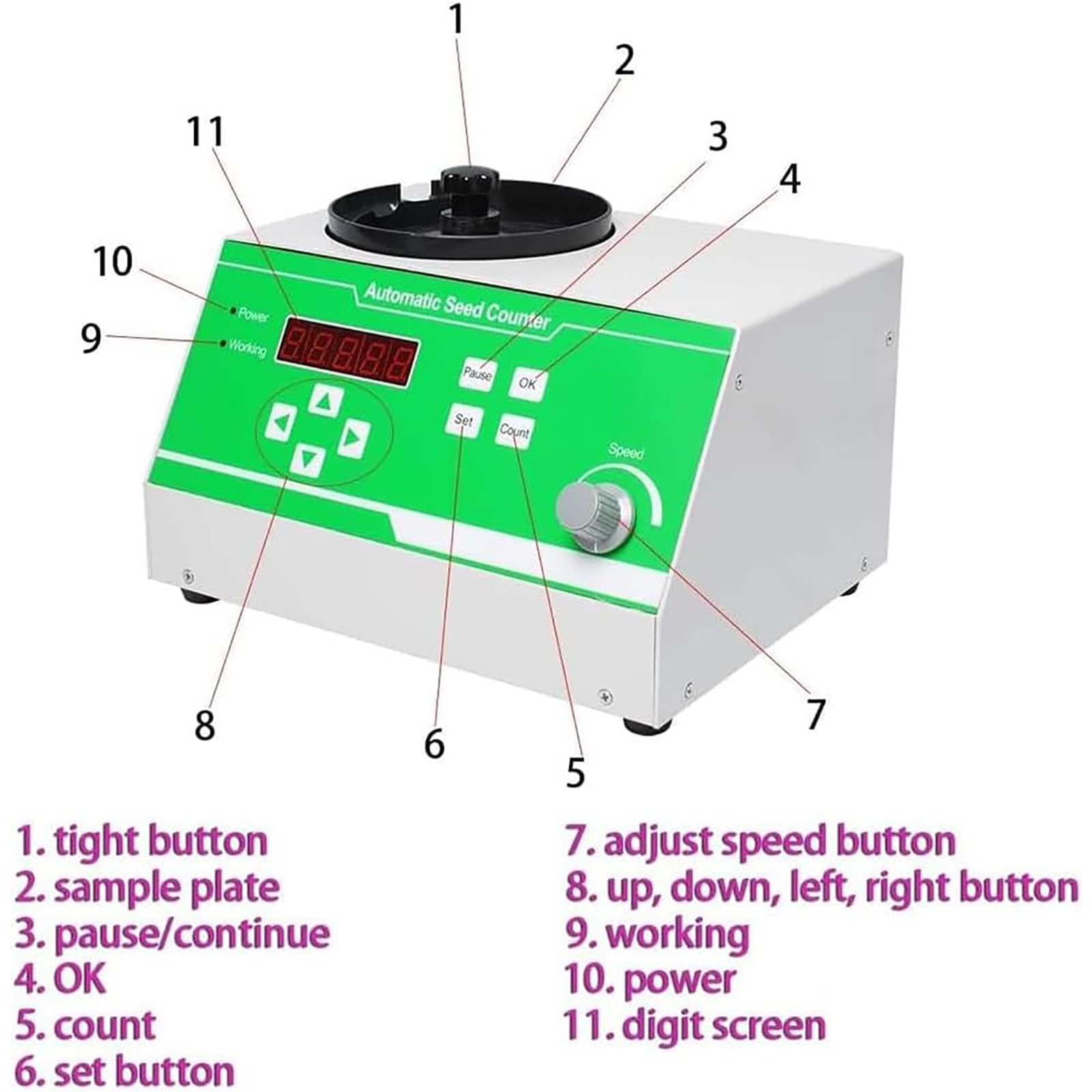 Automatyczna maszyna do liczenia nasion, elektroniczny licznik nasion soi z wyświetlaczem LED, dokładny i łatwy w obsłudze, prędkość liczenia 1000 szt./3 min, do nasion rzepaku, warzyw, kwiatów