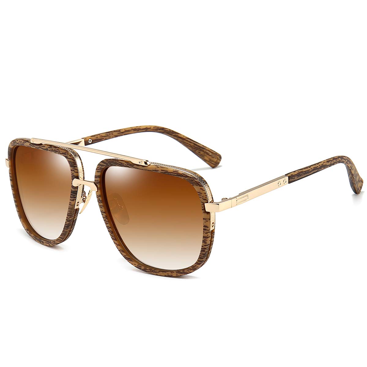 DollgerOversized Square Aviator Sunglasses for Men Women Pilot Shades Gold Frame Retro Sun Glasses