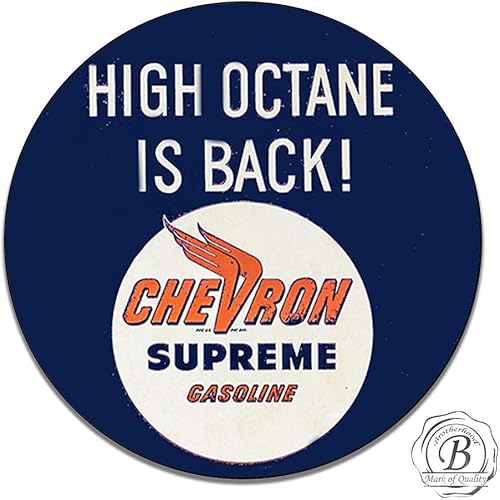 Miniatura 230 de Brotherhood Letrero de gas vintage de reproducción de letreros de metal vintage, letrero redondo de metal para garaje y hogar, 8 pulgadas de Nourse