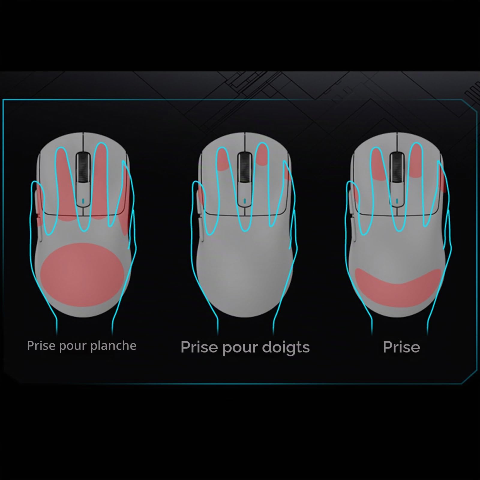 Attack SharkX3 Mouse 2 4 GHz sans Fil 3 Modes pour Jeux Sports Électroniques Souris 2 4 GHz + BT5.2 + Type-C