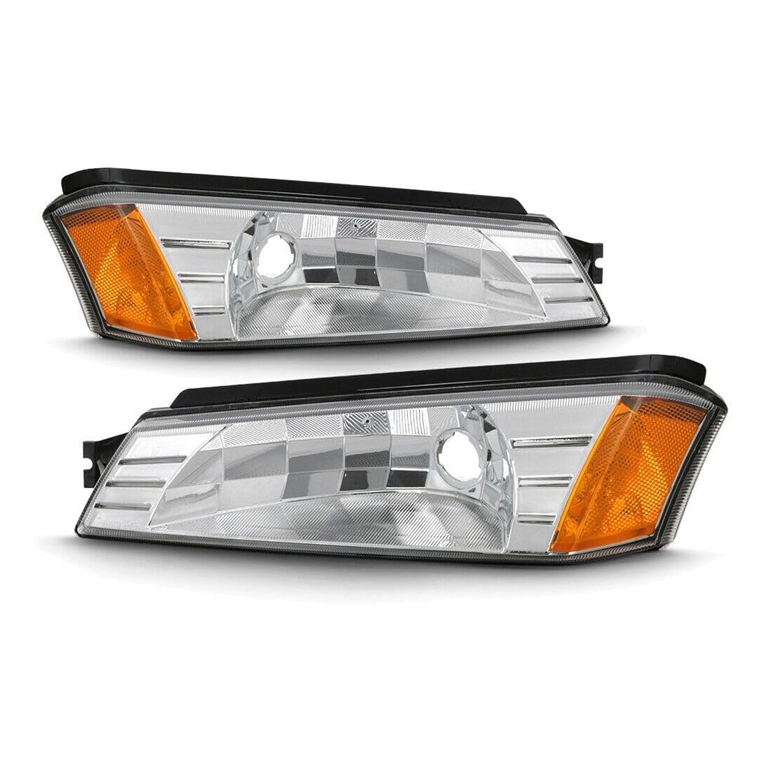 for Chevy for Avalanche 1500/2500 2002-2006 w/Body Cladding Chrome Bumper Lights Signal Lamps Set Driver Passenger Side Heavy Duty