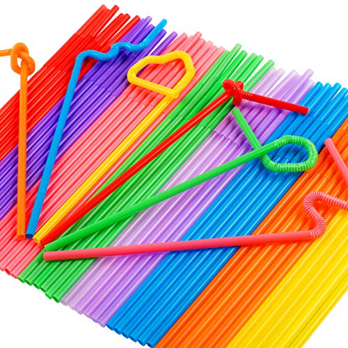 300 pcs colorful flexible plastic straws bpa-free disposable bendy straws 10234 long and 0233939 diameter