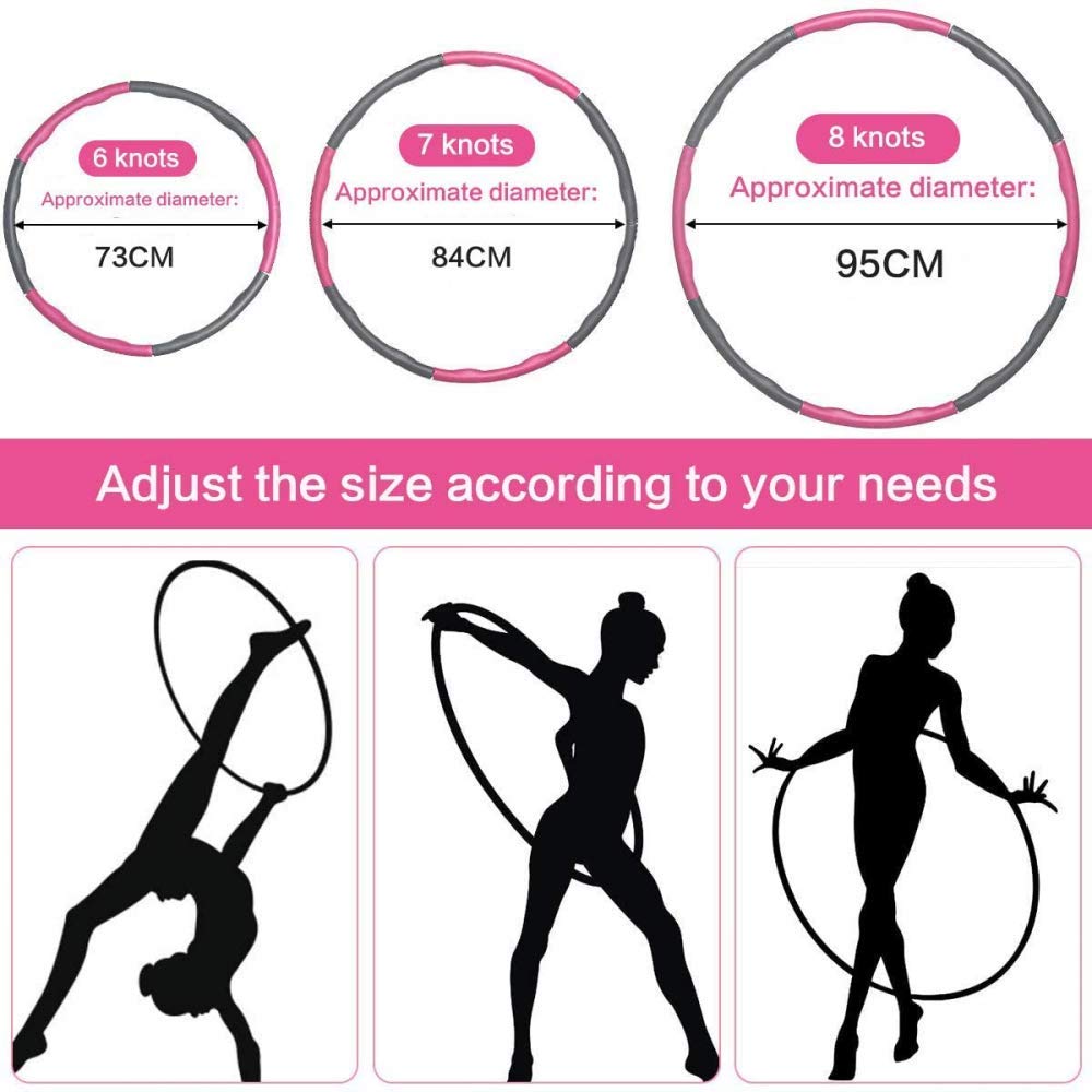 zaizai Hula Hoop, Hula Hoop d'exercice De Remise en Forme, Hula Hoop Détachable, Hula Hoop De Fitness Pliable, 8 Segments Design-Professional Soft Fitness Hula Hoop pour Brûler Les Graisses
