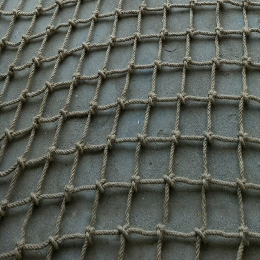 GTHTUHFD Hemp Rope Protection Net Playground Net Climbing Net Safety Nets Cargo Rope Heavy Duty Netting Treehouse Protection Rope Ladder Swing Fence Hemp Rope Net Playground,4x4m