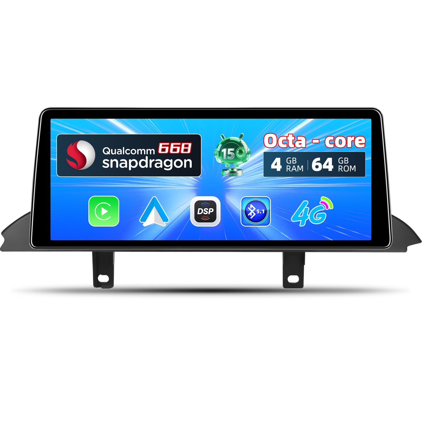 CAMECHO 8 Core 4G+64G Snapdragon Android 15 Radio de Coche para BMW Serie 3 4 F30 F31 F32 (2013-2017) para NBT-System,Pantalla de 10.25" con Carplay Android Auto Mirror Link WiFi 4G Bluetooth5.1 FM
