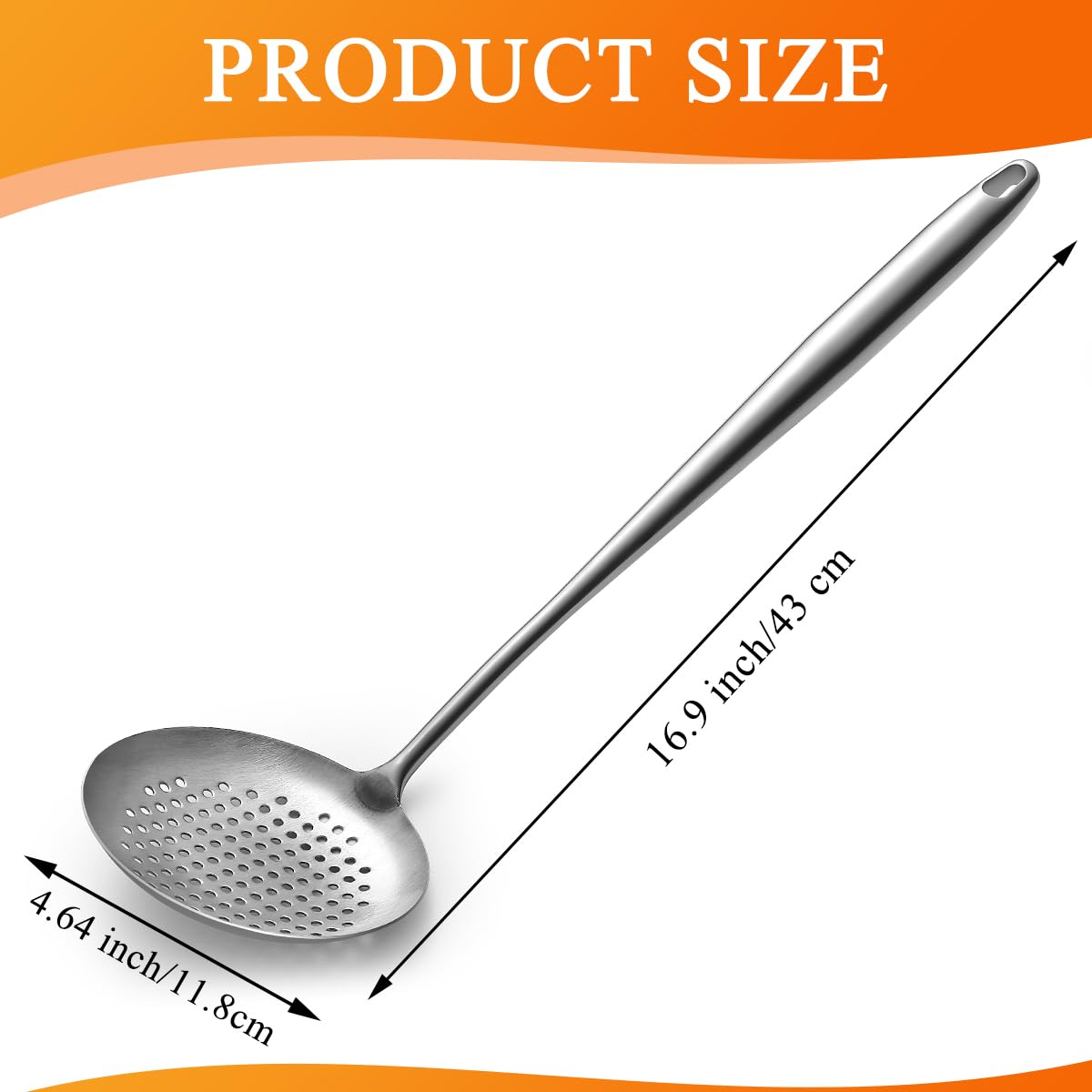 Espumadera de cocina ReaNea - Cuchara ranurada para colar, colador de araña de acero inoxidable, cuchara para espumadera para cocinar y freír, utensilios de cocina cuchara para pasta