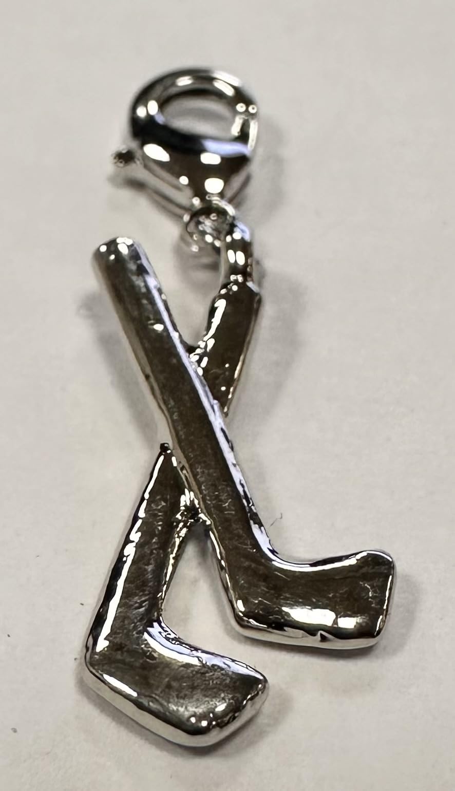 Quiges Charm con Cierre Plateado Palos de Hockey Abalorios Joyería de Mujer