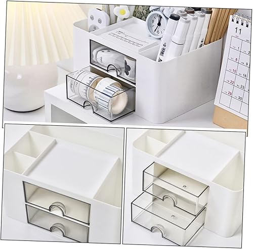 Miniatura 9 de BESTOYARD Gabinete de almacenamiento de cajones Accesorios de escritorio, organizador de correo, clasificador de brochas de maquillaje, estuche de