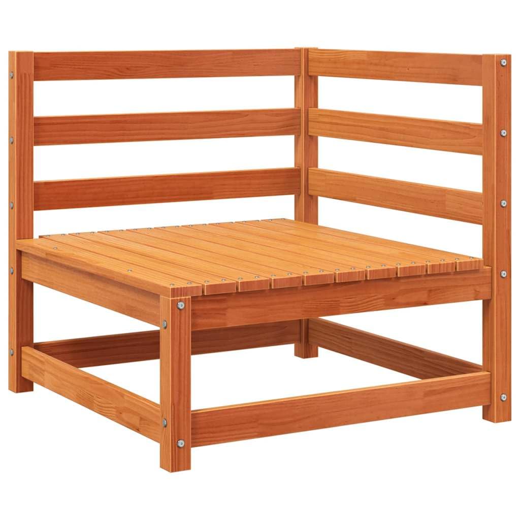 Generico Divano da Giardino a 3 Posti Marrone Cera Legno Massello Pino,Mobili,Mobili da Giardino,Mobili e sedie da Giardino,unità per Divano componibile da Esterno,Marrone,27.2 kg,837953