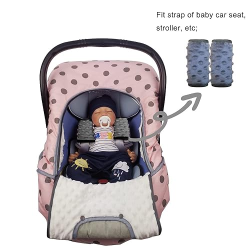 Miniatura 3 de Funda de correa de asiento de automóvil para bebé, cojín para cinturón de seguridad, almohadillas para cinturón para portabebés, cochecito,