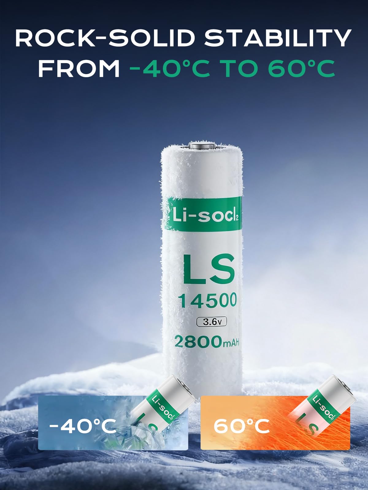 10 Pack LS1450O ER14505 Batteries, 2800mAh 3.6V AA Lithium Batteries Li-SOCL₂ Non-Rechargeable ER1450O Battery for Water Electricity Meter Generic Battery — view 7