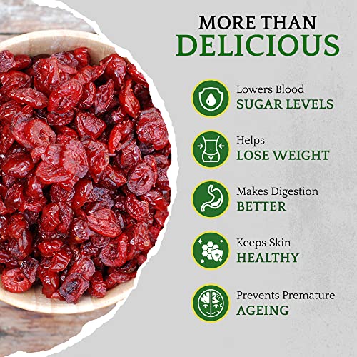 Sunbest Natural - Dried Cranberries, Dried Fruit Unsulfured Cranberries, Whole Cranberries, Sweet Dried Cranberries, Pure Dried Fruit, Non-Gmo, Vegan, 3 Lbs. #TOP4
