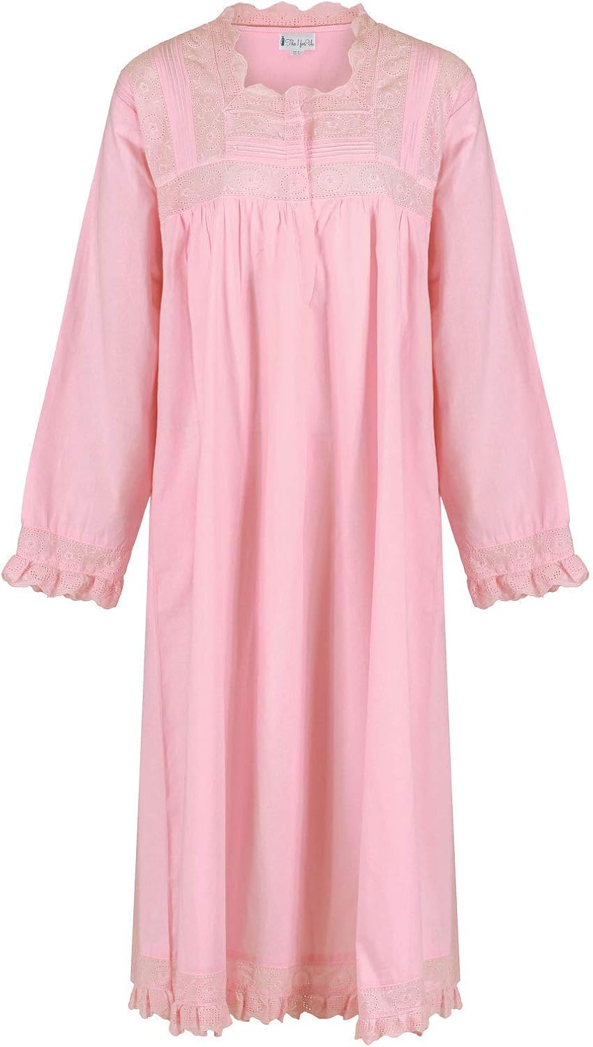 The 1 for U Womens Long Nightgowns - Nightgowns for Women, Henrietta 100% Cotton Gown - Image 3