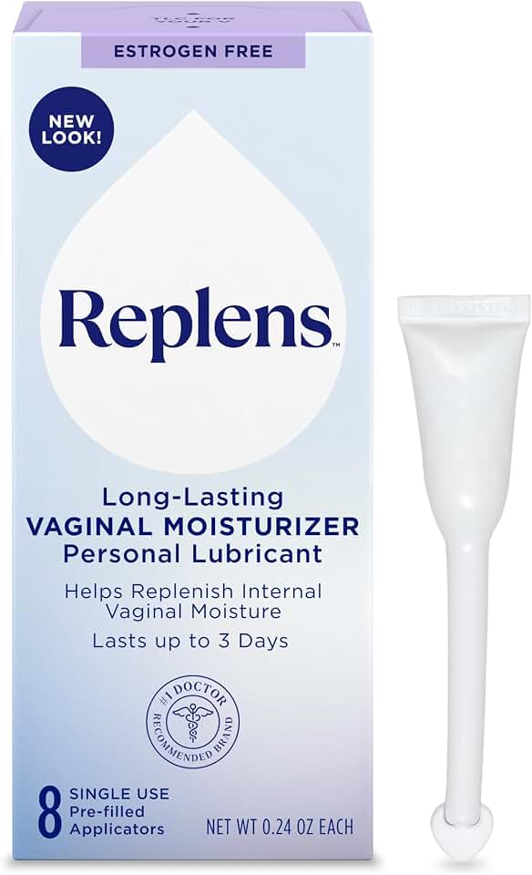 Replens Long-Lasting Vaginal Moisturizer, Relieves Vaginal Dryness for Up to 3 Days, Fragrance Free, 8 Pre-Filled Applicators