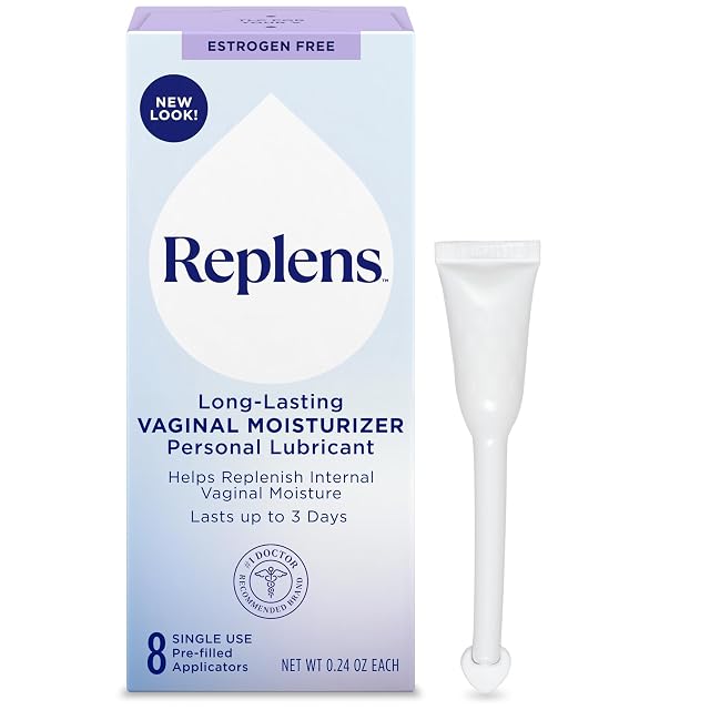 Replens Long Lasting Vaginal Moisturizer for Vaginal Dryness Doctor Recommended Estrogen-Free 8 Pre-Filled Applicators