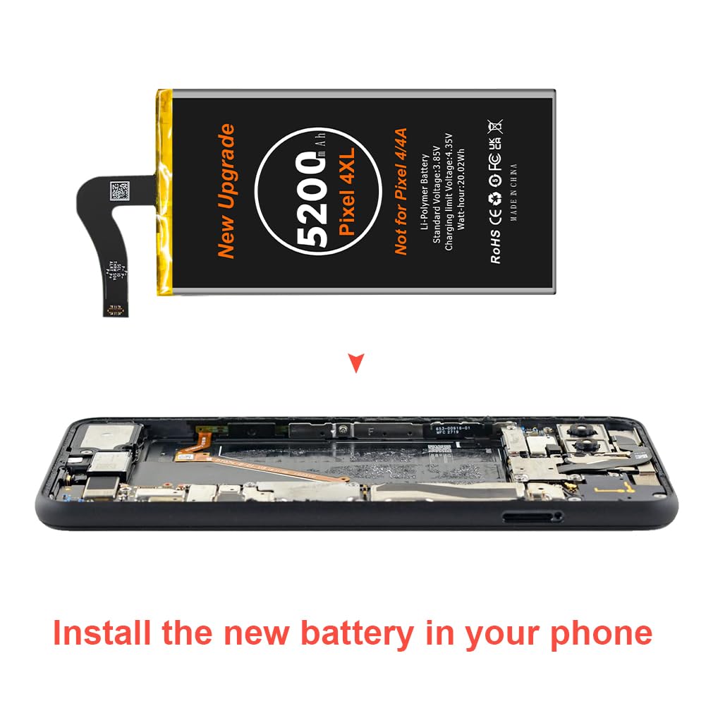 Amazon.com: Battery for Pixel 4XL,[5200mAh] High Capacity
