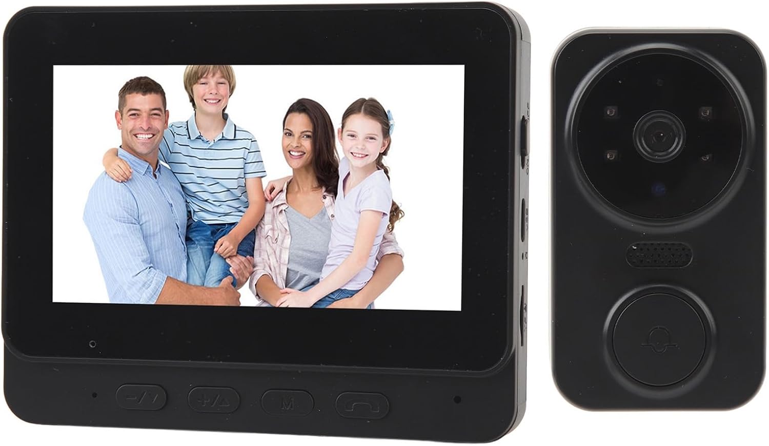 Video Doorbell Intercom System, 1080P HD Night Vision Camera Monitor System, 70° Wide Angle 2.4GHz Doorbell Camera and Monitor with HiFi Microphone