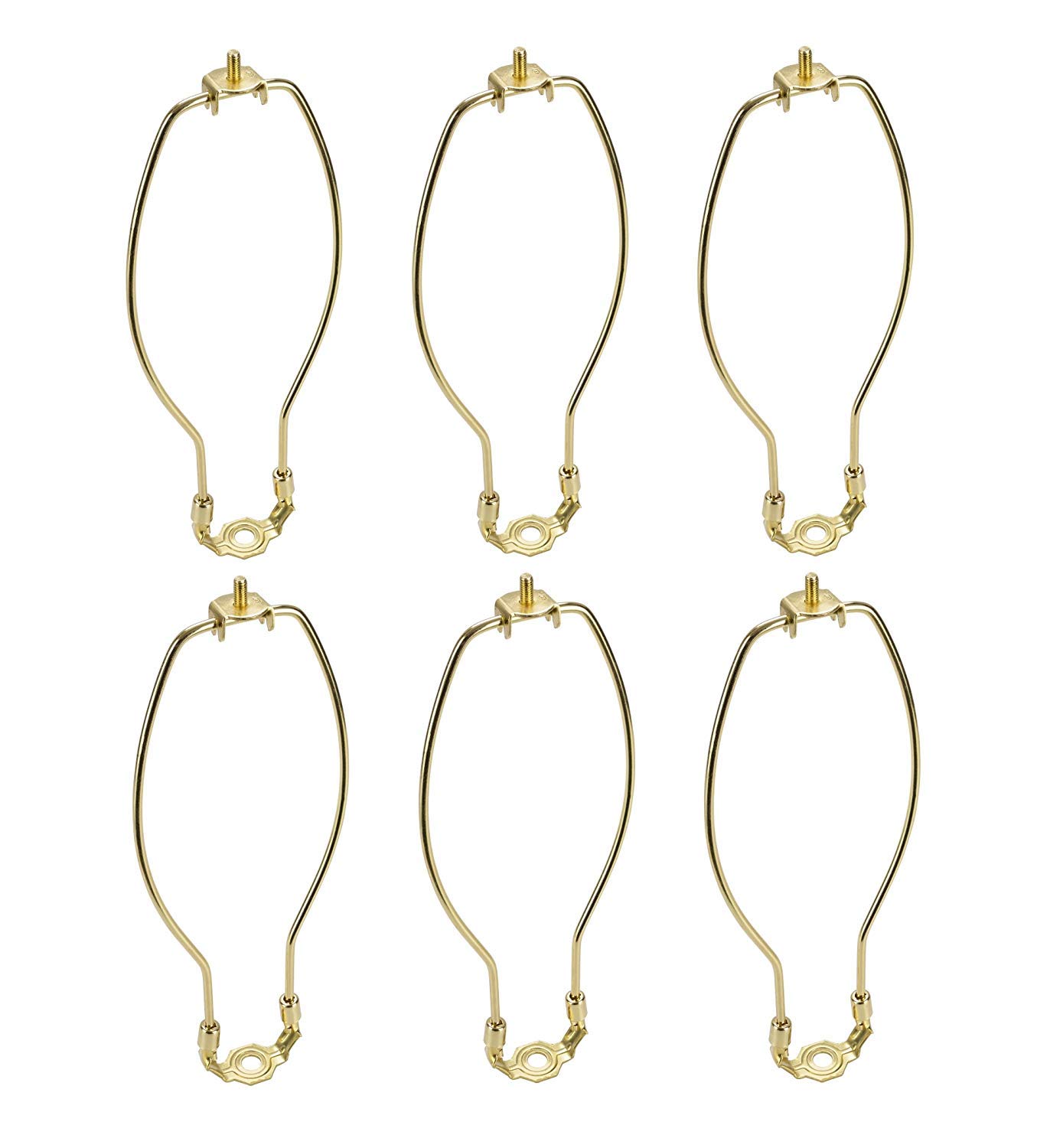 Aspen Creative 20007-16, 10" Heavy Duty Lamp Harp with Saddle in Polished Brass Finish, 6 Pack