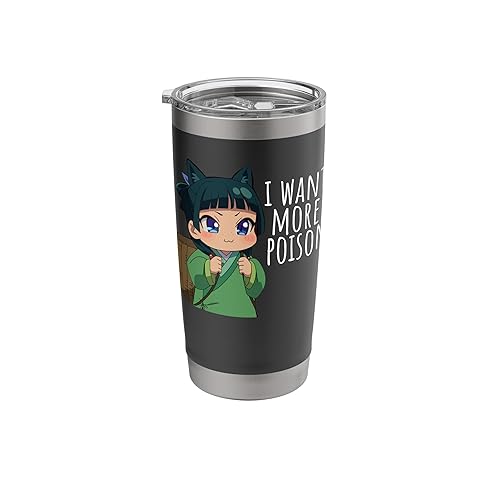 Cute Anime Girl Funny Apothecary Anime Diaries Mao Mao Stainless Steel Insulated Tumbler - 20 oz - Black