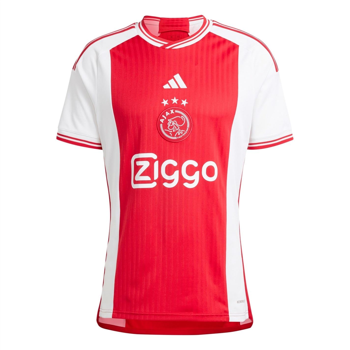 Adidas Men's Home AJAX Amsterdam Short Sleeve Football Jersey, White/Bold Red, 2XL