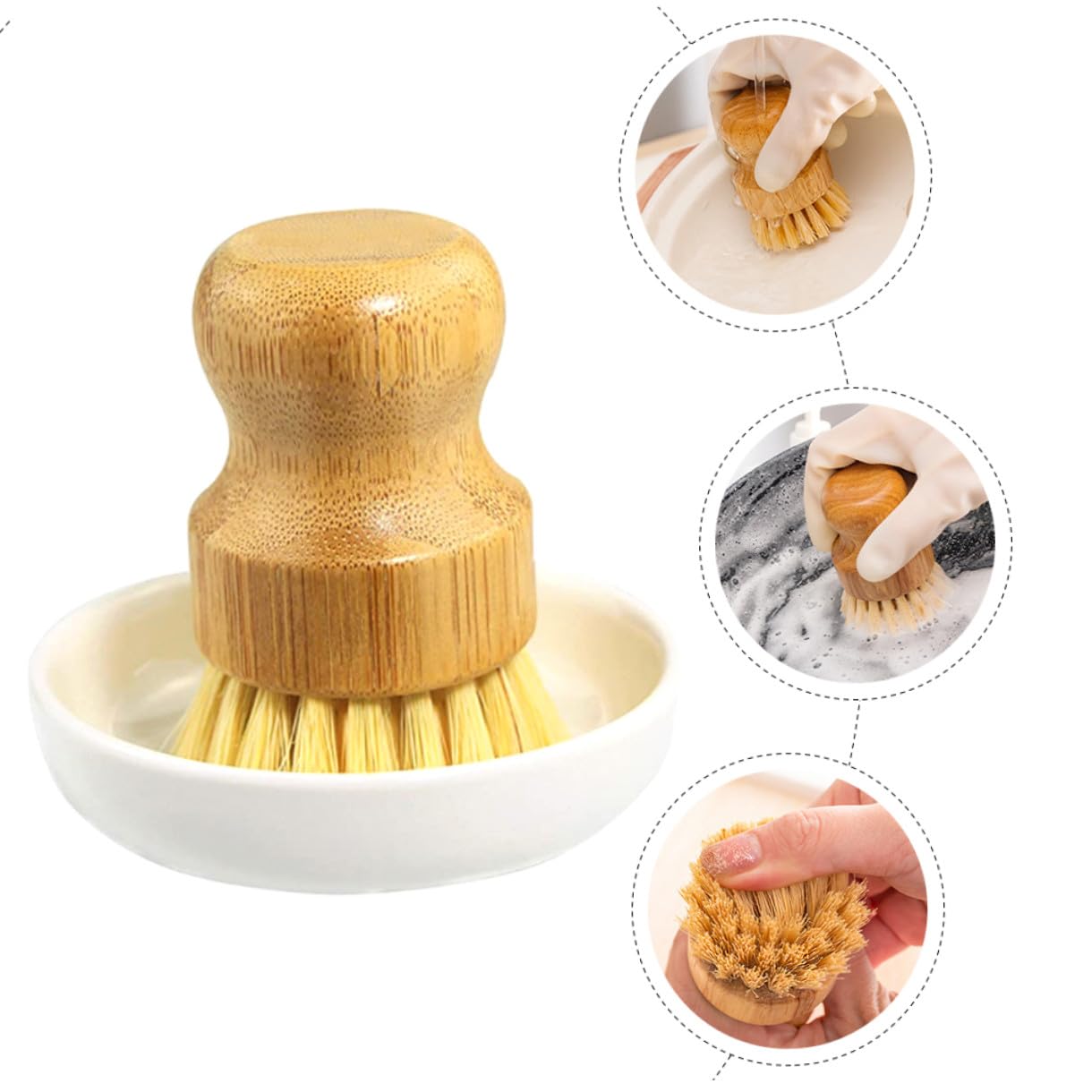 FRCOLOR 3 Juegos Cepillos de Limpieza para Cocina Cepillo Multi Funcional de y Cerdas Densas para Fregar Platos Sartenes y para Hogar y Restaurantes
