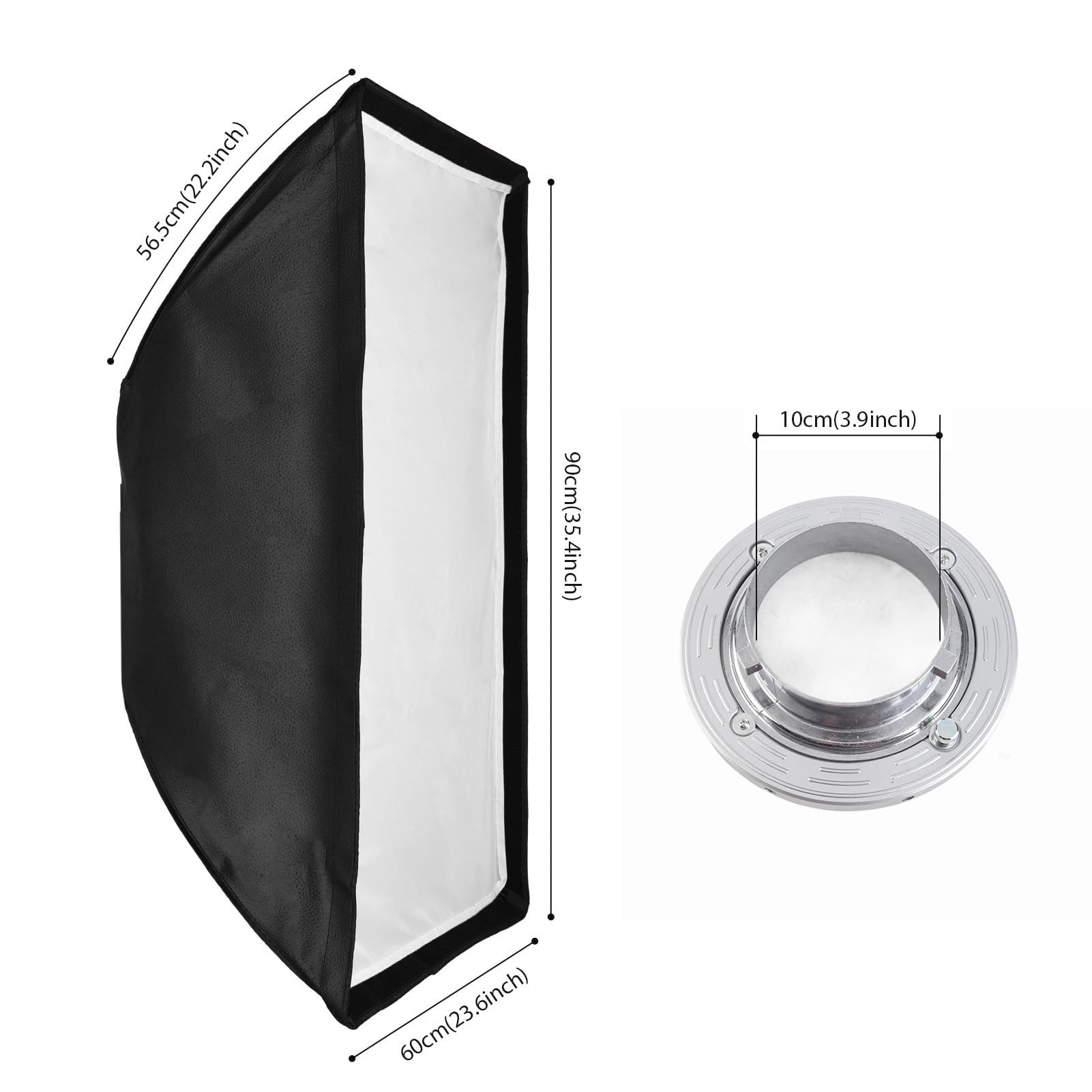Prostokątny softbox 60x90 cm z dyfuzorem siatkowym i torbą do przechowywania, profesjonalny zestaw oświetlenia fotograficznego do studia, transmisji na żywo i produktu