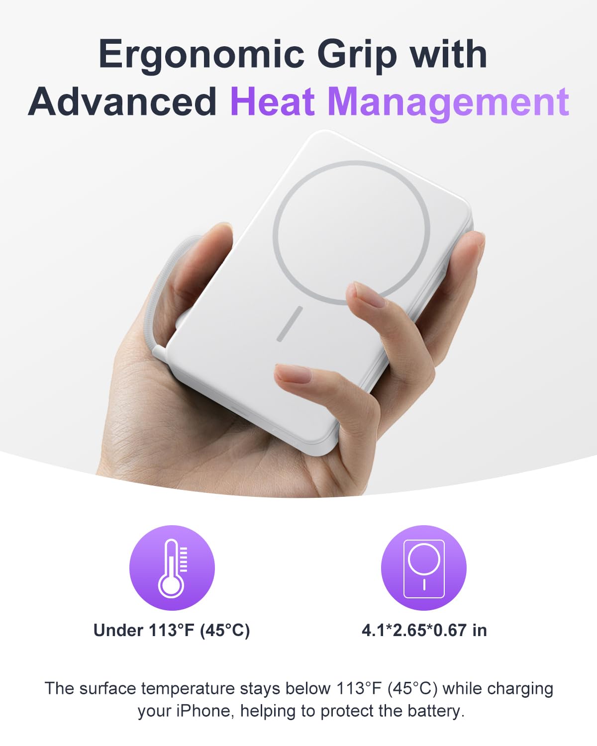 Power Bank per Mag-Safe, 10.000 mAh, stazione di ricarica wireless portatile con ricarica rapida magnetica da 15 W, cavo USB-C/Lightning, ingresso 20 W, uscita per iPhone Air/17/16/15/14/13/12 serie