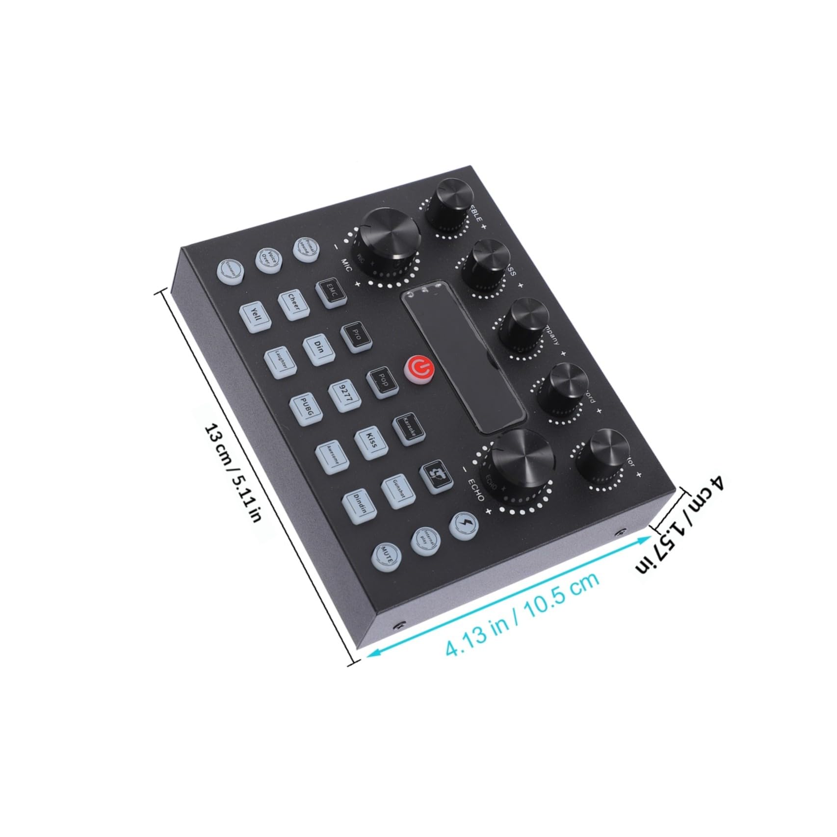 Kichvoe Scheda Audio Esterna Cambia per Computer e Design Grande Manopola, Struttura in Ferro e Luci LED per Adulti per Live Streaming e Karaoke