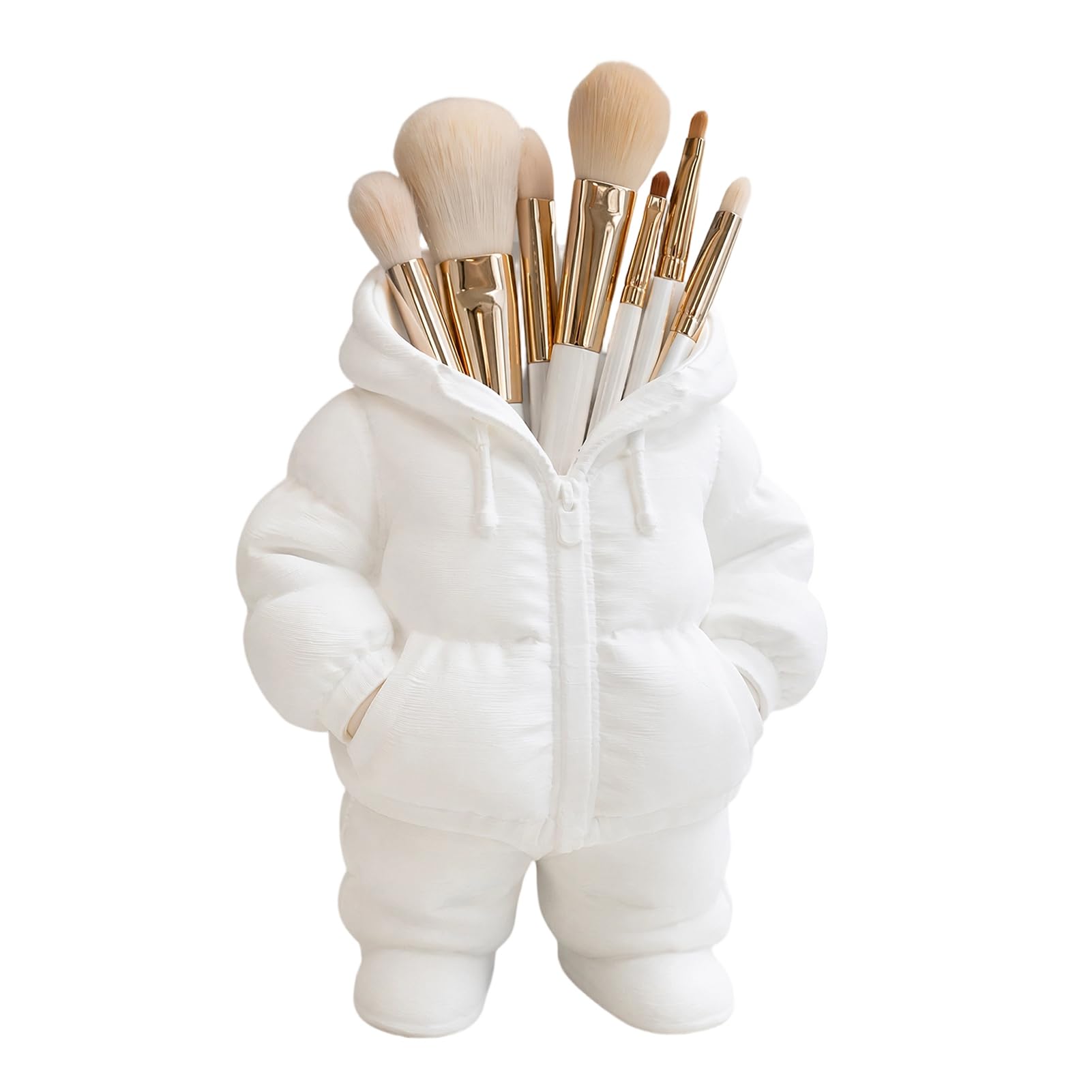 Glifora 3D Printed Down Coat Pen Holder - Desk Makeup Brush Organiser, Creative Puffer Jacket Pencil Cup for Office, Teacher and Student Gift